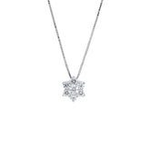 18 Karat Gold - 750 Weissgold Halskette mit Zirkonia Steinen - 247673